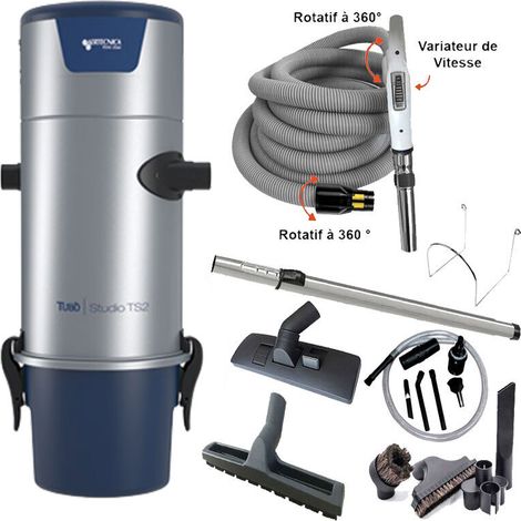 Aspiration centralisée AERTECNICA TS2 (jusqu’à 400 m²), Sans sac - GARANTIE 3 ANS - Avec 1 trousse flexible à variateur 9 M + 8 accessoires + kit de nettoyage micro (AA081) offert (1/5)