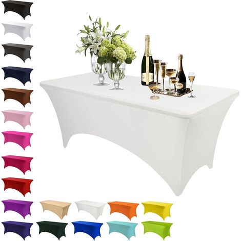 Spandex Tischdecke rechteckig 183x76cm, elastisch, knitterfrei, für Bankett & Hochzeit