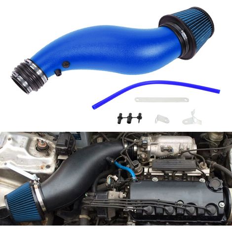 Kit d'admission d'air volumineux avec filtre à air en fibre de carbone et tête de champignon, compatible avec Honda EK Civic EG - version fibre de carbone (carbone sec, sans marquages) (1/4)