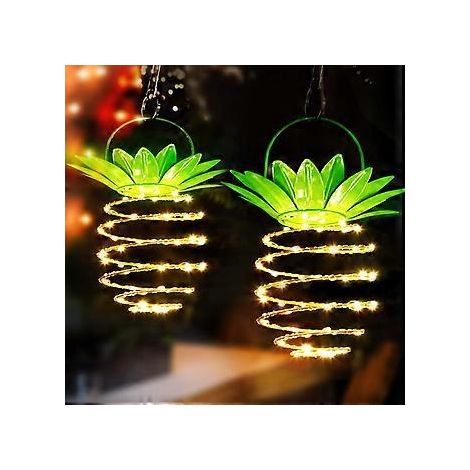 Solarlampe im Ananas-Design für die Außendekoration, bezauberndes warmweißes Licht mit Welleneffekt, solarbetriebene Außenleuchte für Garten, Terrasse und Rasen, einfach