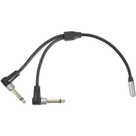 Câble adaptateur répartiteur en Y de 0,24 mètre, prise femelle stéréo 3,5 mm vers double prise mâle 6,35 mm (0627) (1/5)
