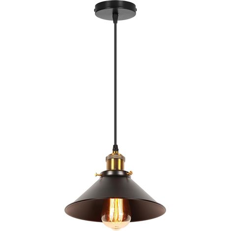 1 Pack Suspension Luminaire Métal E27 Design Rétro Noir Câble Réglable Salon Cuisine (1/5)
