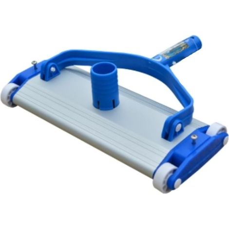 Tête d'aspirateur de piscine de 35,6 cm en aluminium avec brosse pour piscines creusées, connecteur pivotant compatible avec tuyaux d'aspiration standard, accessoire de nettoyage de piscine (1/5)
