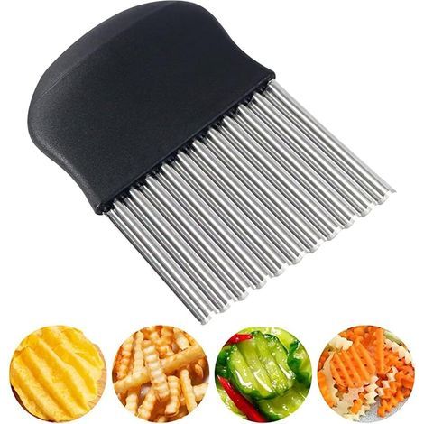 Piece Wave Potato Cutter, Stainless Steel Potato Slicer Knife for Cutting Potatoes, Vegetables, Carrots, Onions, Cucumbers (1/5)