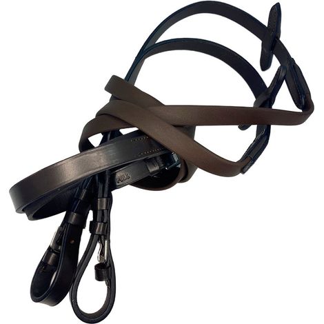16 mm, nero: Englische Biotane Anti-Rutsch und Leder 16mm Biotane Zügel