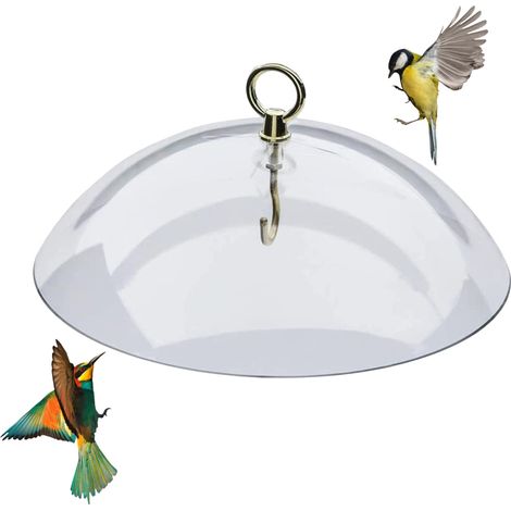 Déflecteur extérieur pour mangeoire à oiseaux, dôme de protection transparent pour mangeoire à oiseaux suspendue, couvercle de protection pour mangeoires à colibris (1/5)