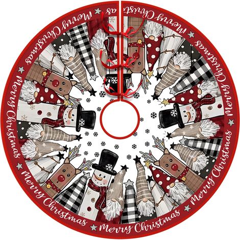 Jupe D Arbre De Noël - Plush Court - Diamètre 76 cm 90 cm ou 122 cm - Décoration Intérieure Et Extérieure Pour Arbre De Noël - 1 Pièce (1/5)