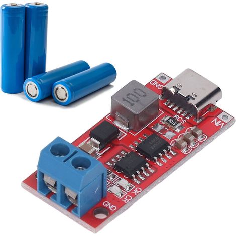 Convertisseur élévateur DC3-6V 3S, module de charge élévateur pour batteries lithium-polymère 18650, interface Type-C, 1A (1/5)