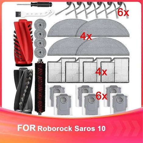 Kit de 29 accessoires pour aspirateur robot Roborock Saros 10. Ces pièces de rechange sont compatibles. (1/5)