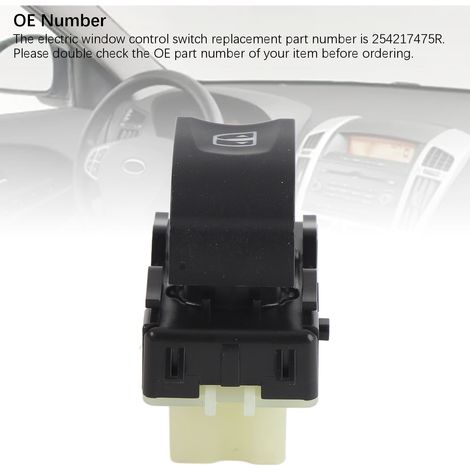 Interrupteur de Vitre Électrique Passager Avant Droit 254217475R Compatible Captur, Clio IV, Duster, Logan II, Talisman (1/5)