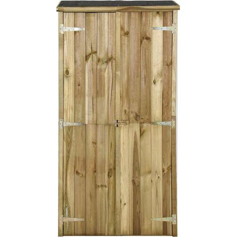 vidaXL Caseta herramientas de jardín madera de pino 85x48x177 cm (1/2)