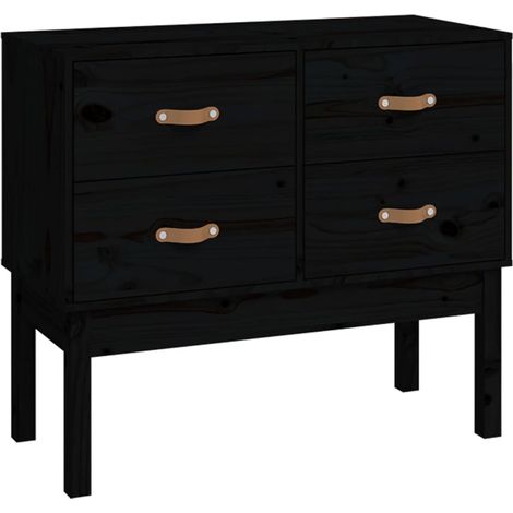 Armoire console,Table d'appoint,Bout de canapé Noir 90x40x78 cm Bois de pin solide CFW71885 (1/5)