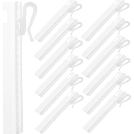 25 Crochets À Rideaux Réglables en Plastique avec Clip Pinces À Draperie pour Tringle Et Rail De Plafond Ajustement Flexible pour Fenêtres Et Rideaux Plis Flamands (1/5)