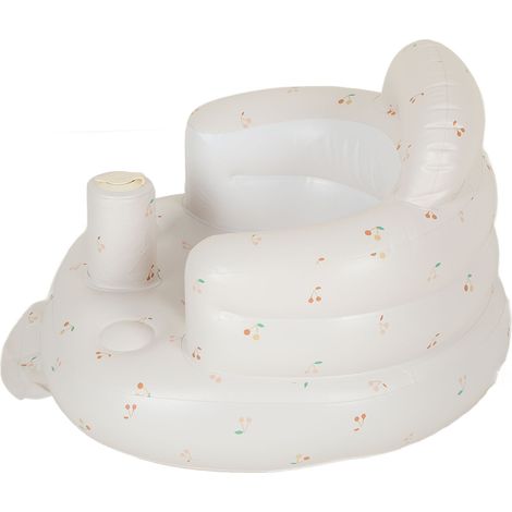 Siège gonflable pour bébé avec pompe à air, dossier portable, sûr, doux et mignon, support pour s'asseoir, châssis moyen, motif cerise (1/5)