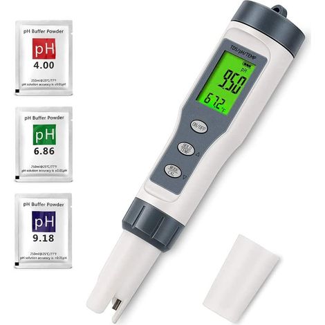 Testeur de pH numérique 3 en 1 pour l'eau, TDS/PH/Temp, testeur d'eau pour eau potable, piscine, hydroponie (1/5)