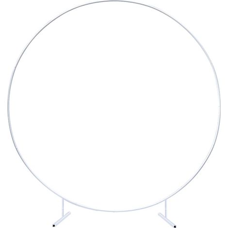 Support d'arche de ballons rond en métal, amovible et réutilisable pour fête, mariage, décoration d'anniversaire (2 m, blanc) (1/5)