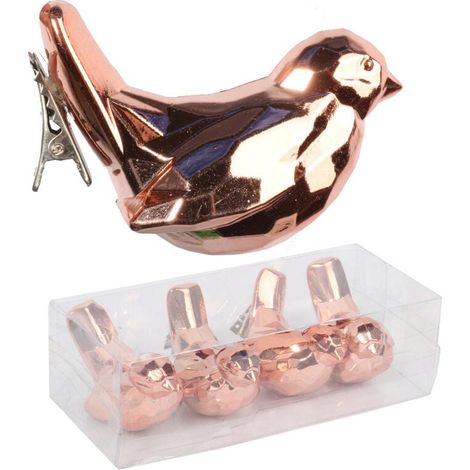 Set mit 4 Plastikvögeln an 6 cm langen Clips (1/4)