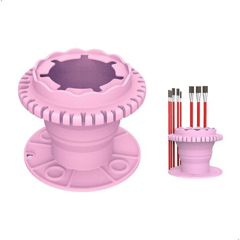 Nettoyeur Pinceaux Peinture, 3 en 1 Nettoyant pour Pinceaux Peinture Pliable, Multifonctionnel Silicone Porte-Pinceaux avec Palette pour Peinture Acrylique, Aquarelle et à Base d'eau (1/5)