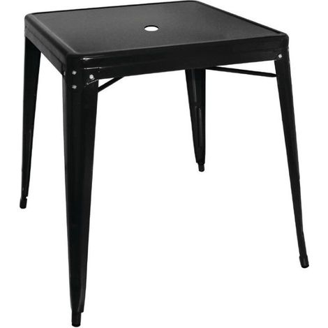 Table carrée en acier galvanisé noir (L)668 mm, empilable (1/5)