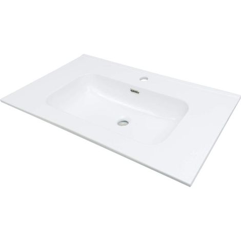deante Tubo CTU6U8W lavabo cerámico empotrado con repisa 80 cm blanco