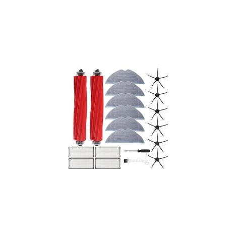 20 pieces accessories for Roborock S7, S7 MaxV, S7 MaxV Ultra, S7 Plus, S7 Pro Ultra, including 2 main brushes, 6 mops, 6 side brushes, 4 filters, 1 screwdriver and 1 cleaning brush