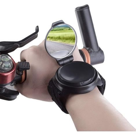 Rétroviseur de vélo pour vélo, accessoire de vélo, réglable à 360 °, pour guidon de moto, réflecteur, brassard pour le poignet, sécurité du poignet pour les personnes et les enfants, cadeau gadg (1/5)