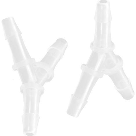 Lot de 2 Connecteur de Tube à Air, Min. OD 3,5 mm Tuyau Barbillon Raccord, Tee Plastique Tuyau Connecteurs pour Tuyau d'air, Aquarium (1/5)