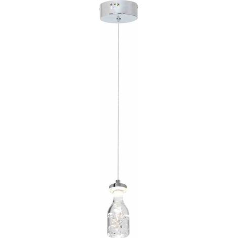 Suspension LED 5W Bottle transparente/chrome Milagro