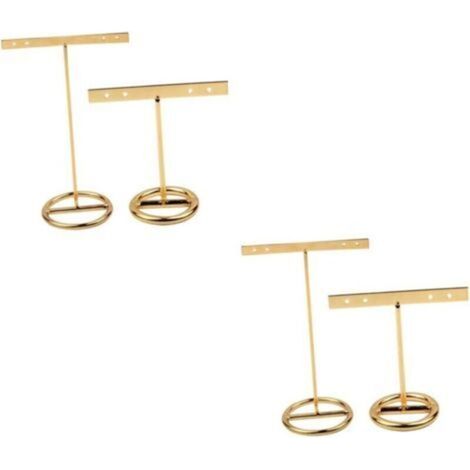 4pièces Support De Bijoux T-shape Pour Boucles Oreilles Organisateur De Présentoir Pour Accessoires De Mode Petite Et Doré