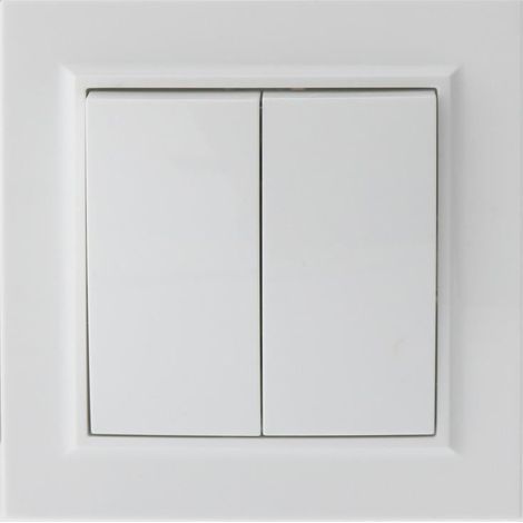 IluminaShop - Interruptor Empotrable Doble Blanco Marco Incluido IP20 Serie wLine