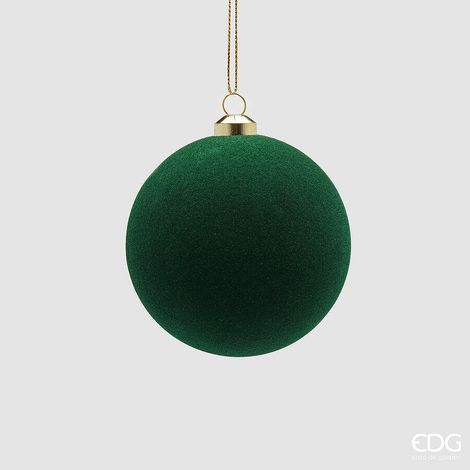 EDG Enzo De Gasperi Palline di Natale in Velluto Dark Green Ø8 cm – Set 8 Pezzi (1/2)