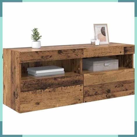 882983 Meuble TV mural Bois Ancien 100 x 30 x 40 cm Bois d'ingénierie (1/5)