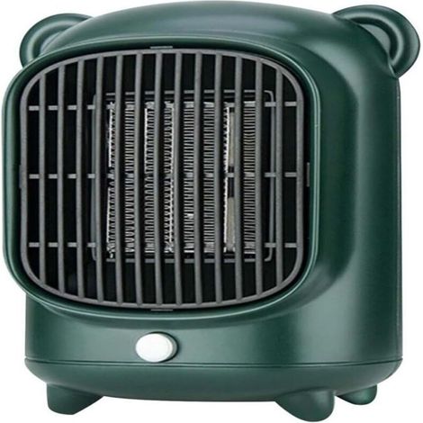 Petit Radiateur Soufflant Silencieux Ceramique, Radiateur Soufflant à économie d'énergie, Radiateur Electrique Mobile Bass Consommation, 500w Mini Chauffage Soufflant Salle De Bain Bureau (Vert)