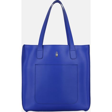 Sac cabas Dalia en cuir bleu (1/5)
