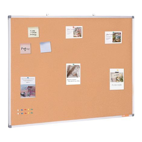 Tableau en Liège 120 x 90 cm, Grand Tableau d’Affichage avec Cadre en Aluminium, Panneau d’Affichage Mural, avec des c Punaises, pour Épingler Mémo Notes Photos Annonces Bureau Maison École (1/4)