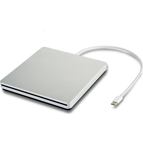 Grabadora de DVD externa delgada con sistema de succión, USB tipo C, unidad óptica portátil para CD/DVD, PC/Mac (1/5)