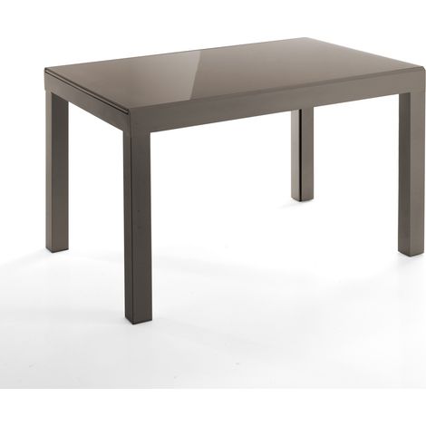 Tavolo allungabile in vetro temprato tortora cm. H.75 x P.83 x L.120 (1/3)