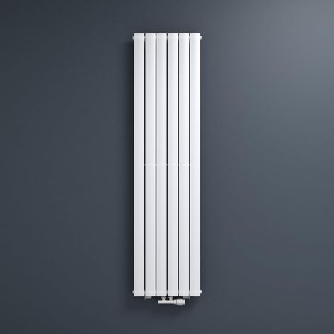 Mai & Mai Radiateur à Eau Chaude Mural Chauffage Central 180x46cm Radiateur Blanc Vertical en Acier FV