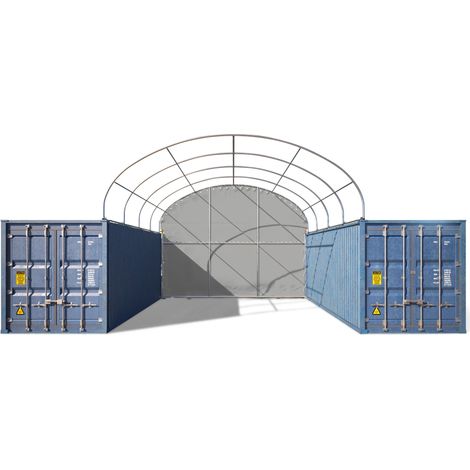 TOOLPORT Parete posteriore per copertura container 6m di larghezza – telone PRIMEtex 2300 in PVC, grigio