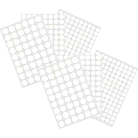Autocollants Cache-Vis Adhesif Blanc en PVC 580 Pieces Pastilles de Masquage Rondes pour Meubles Armoires Tiroirs Couvre-Vis 12mm 15mm 21mm Cache-Trou Impermeable et Resistant a la Poussiere (1/5)