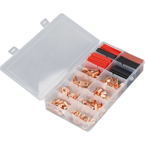 Ensemble de 150 cosses de câble, gaines thermorétractables, connecteurs de bornes en cuivre épais pour câbles de batterie