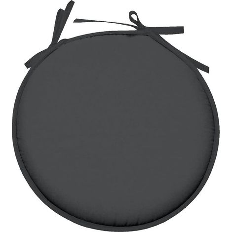 Stof - Galette de Chaise - Taille ø : 40 cm - 100% Polyester - Couleur Anthracite - Modèle Exceptionnelle - Confortable et Élégant - Facile d'entretien (1/2)