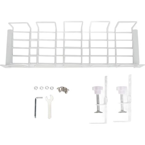 étagère rangement-Bac de Rangement pour Cables sous Bureau 40.5CM Métal Blanc (1/5)