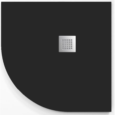 Mineralguss-Duschwanne MADISON CURVE Schieferoptik SCHWARZ 90x90 cm