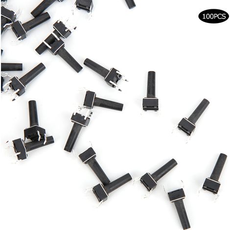 100 interrupteurs tactiles momentanés, micro-boutons, en plastique technique, 12 V CC, 50 mA, boîtier DIP 6 x 6 x 15 mm (1/5)