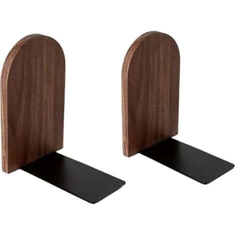 Fermalibri antiscivolo, in legno massello, rimovibili, confezione da 2 (1/5)