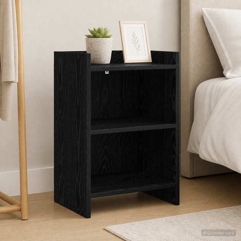 vidaXL Bedside Tables Black Oak 40 x 30 x 60 cm Engineered Wood (1/5)