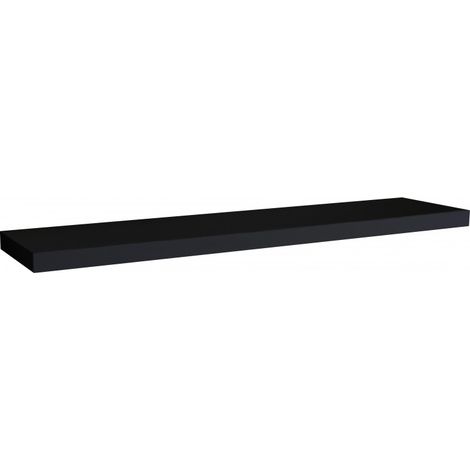 Mensola da Muro, Mensola Tamburata, Scaffale Legno, Mensola da Parete, Nero, 100x25x3,8 cm - Minerva (1/5)