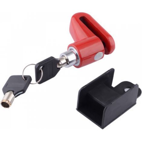 Antivol de disque de vélo rouge 5545 mm, antivol, mini antivol de disque pour VTT avec cadre et système de verrouillage à clé. (1/5)