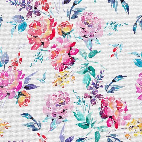 Tela decorativa Oxford para exteriores - Motivo de peonías en acuarela I DX160 (1/5)